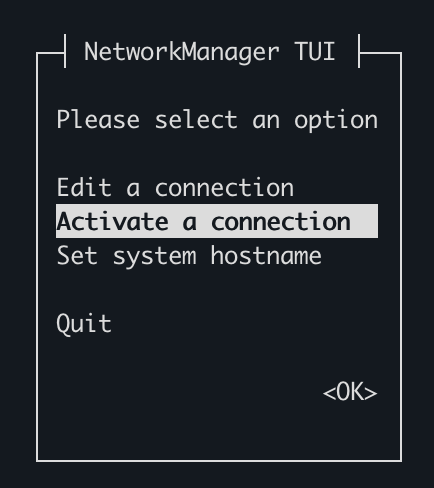 Network Manager TUI