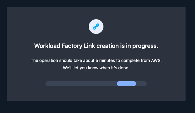 33.Workload Factory Link creation is in progress.png