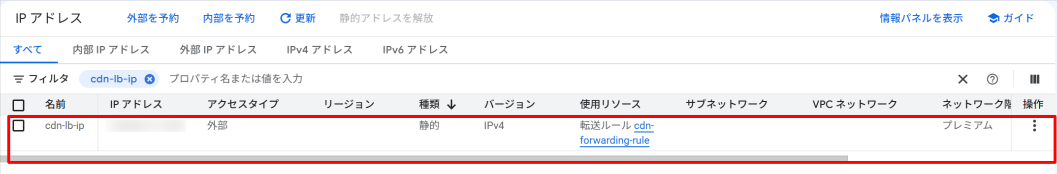 予約された IP アドレス