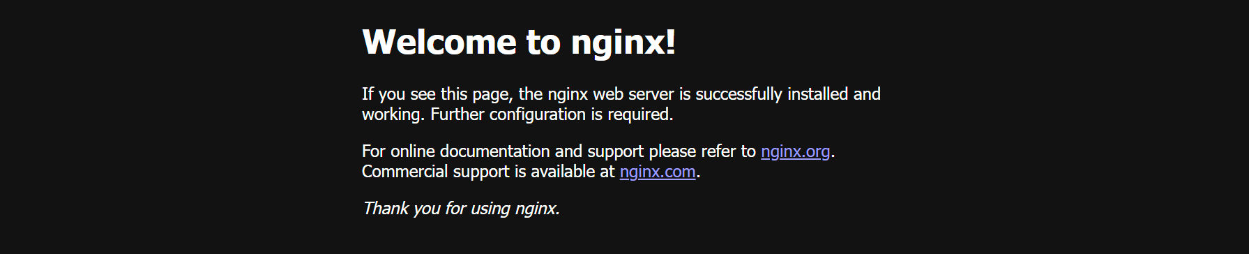 Nginxのウェルカムページ