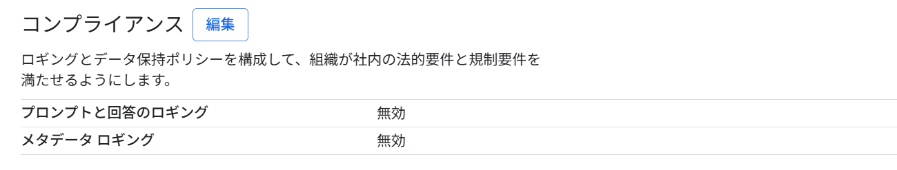 コンプライアンス設定画面（デフォルト）