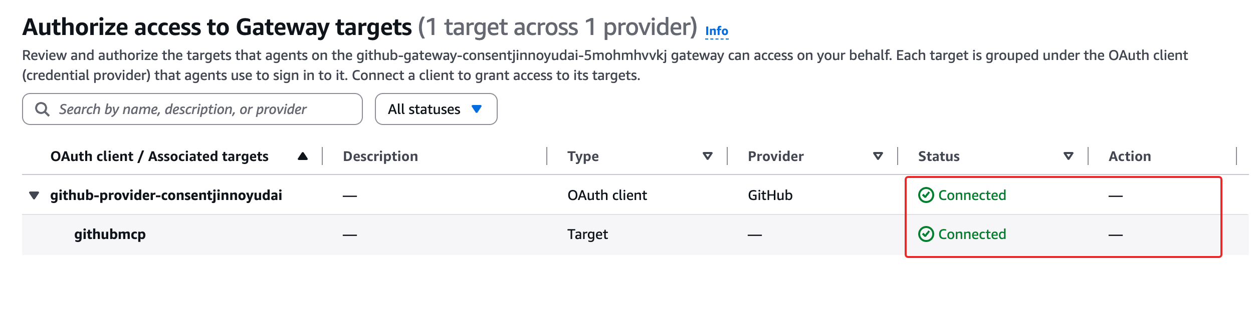 GitHub側で認可を取り消してもポータルはConnectedのまま