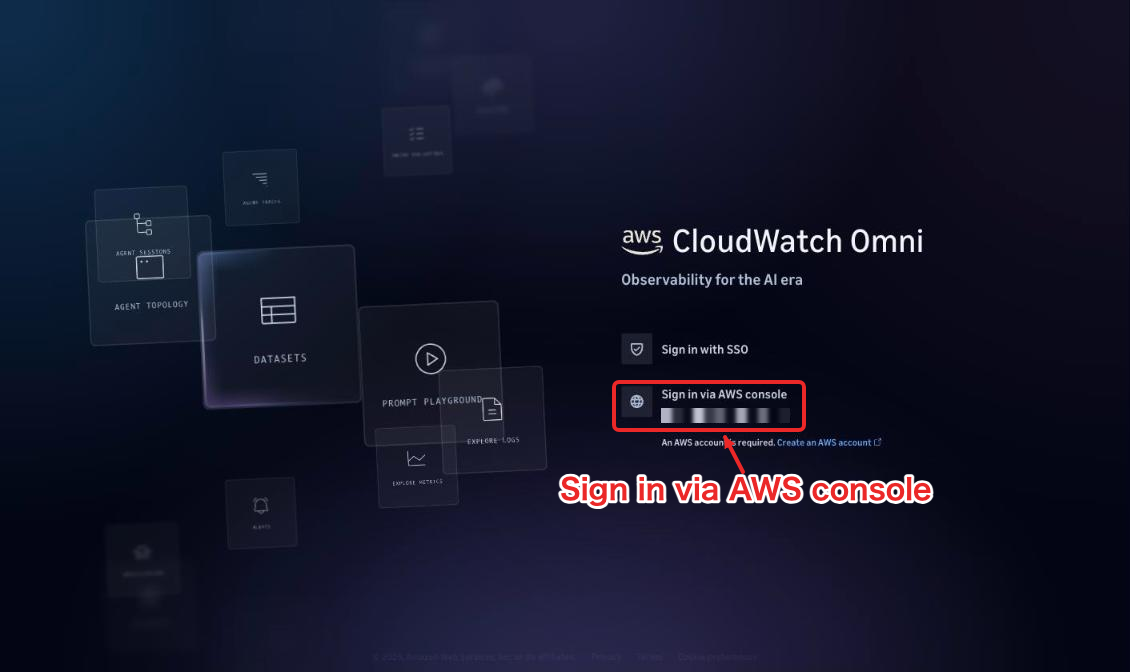 Sign in via AWS consoleで、コンソールのセッションのまま入る