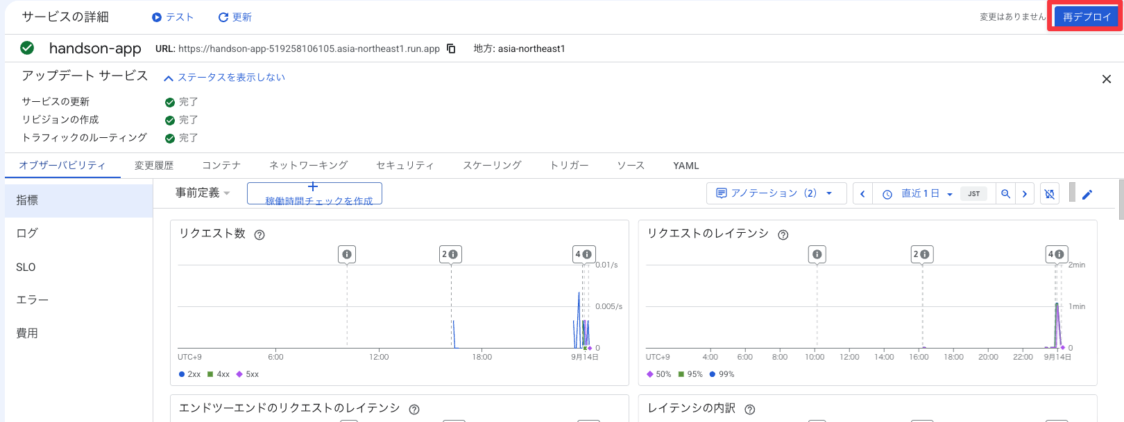 再デプロイ