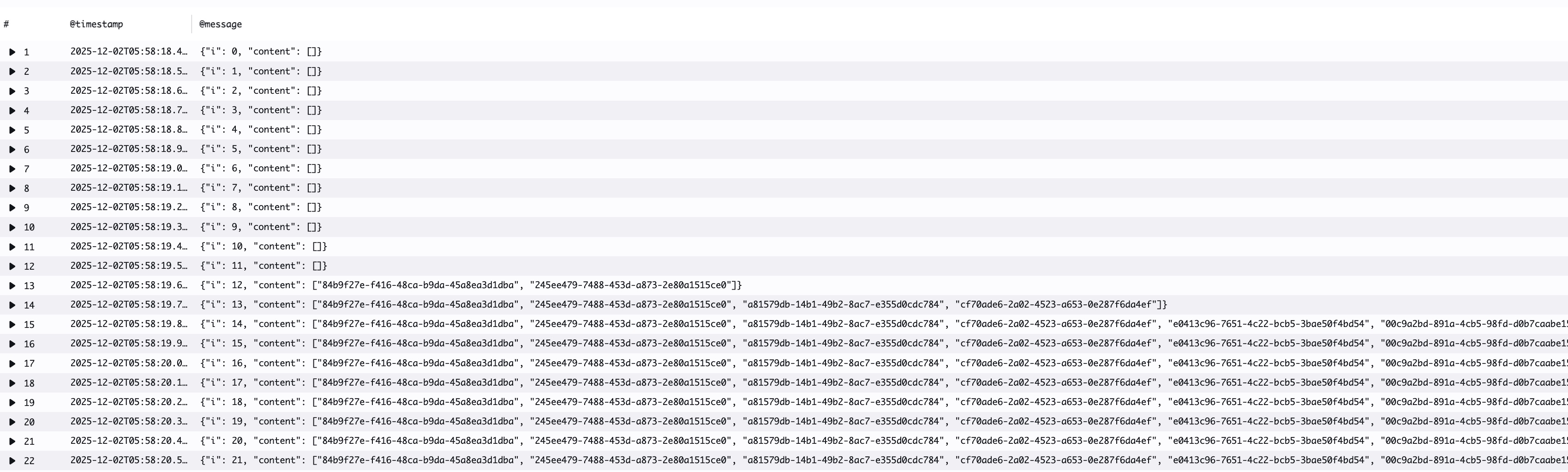 Lambda Managed Instancesの環境でテストした際のログ