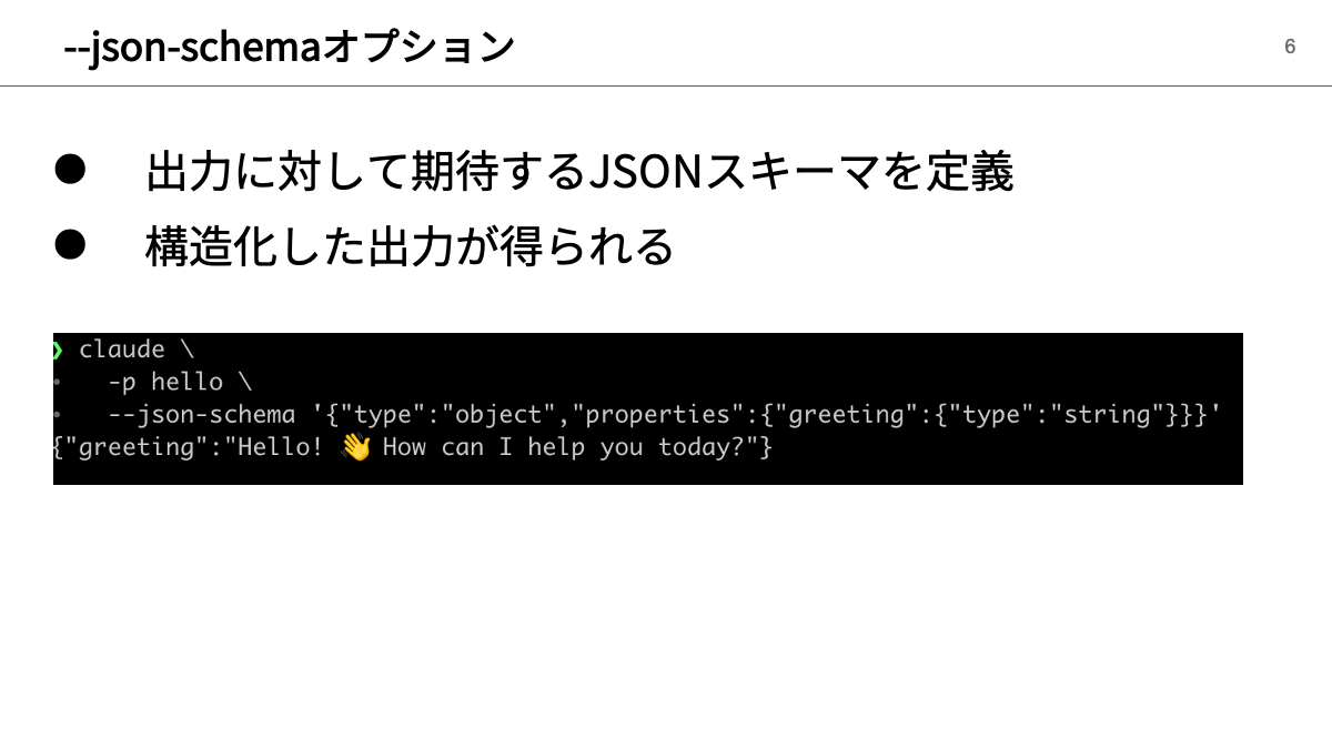 json-schemaオプションについて