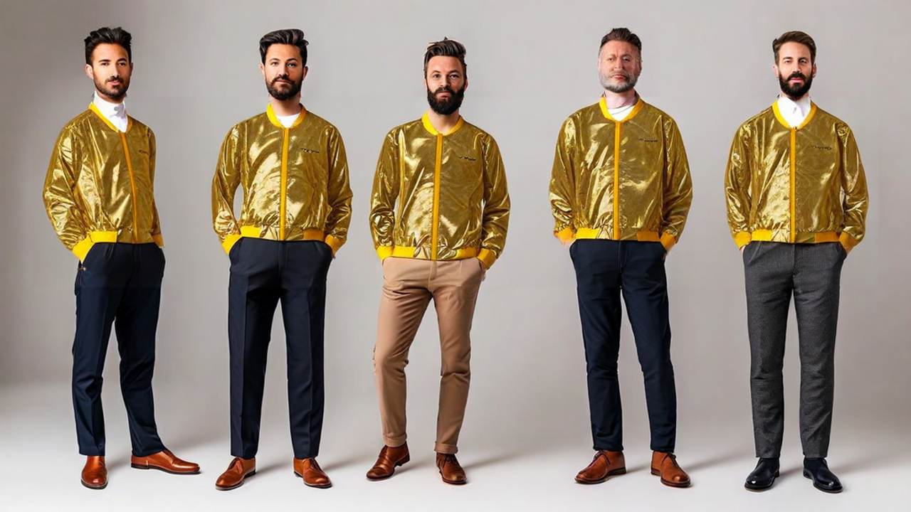 Multiple men (specify number), full body portrait, standing poses, varied casual and formal attire, neutral background, studio lighting, professional photography, high detail (20).png